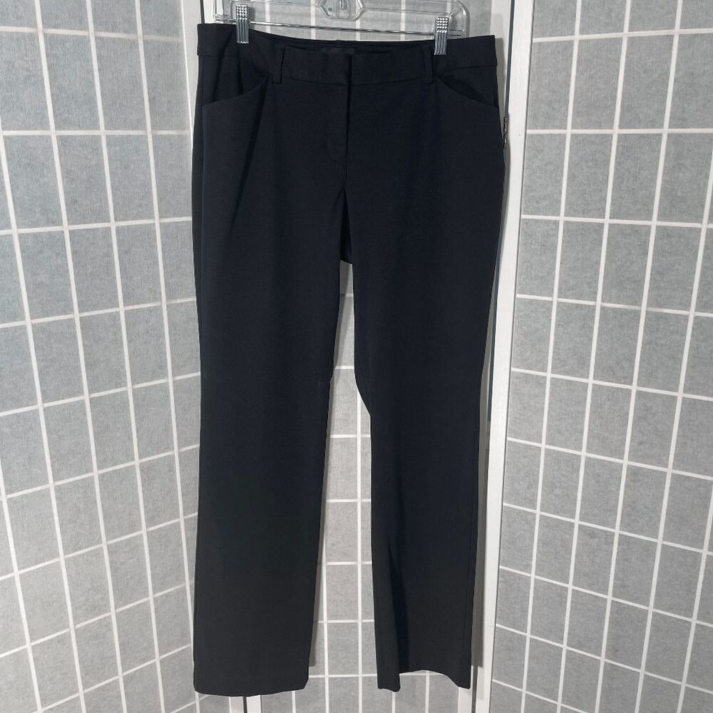 EXPRESS Women's Editor Barely Boot Low Rise stretch pants, Size 12L, Black